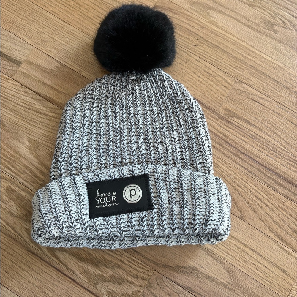 Love Your Melon Charcoal and Black Pom Beanie